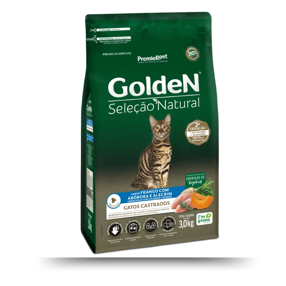 GOLDEN GATO CASTRADO SABOR POLLO 3K1
