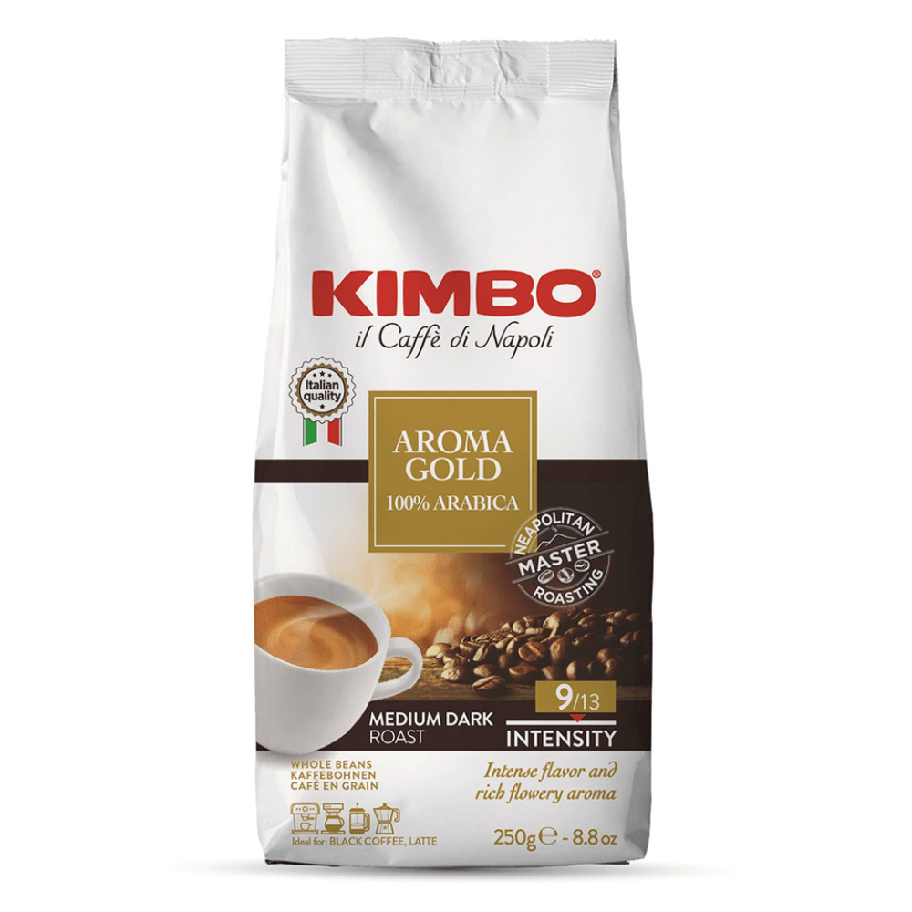 CAFE AROMA GOLD GRANO BOLSA 250GR KIMBO1