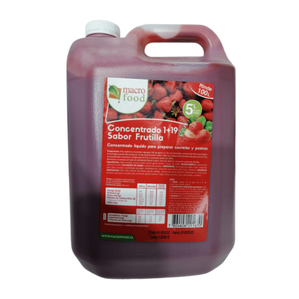 CONCENTADO SABOR FRUTILLA 5L MACRO FOOD1