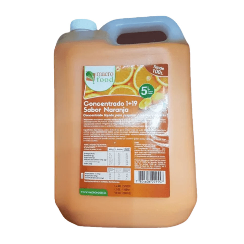 CONCENTRADO SABOR NARANJA 5L MACRO FOOD1
