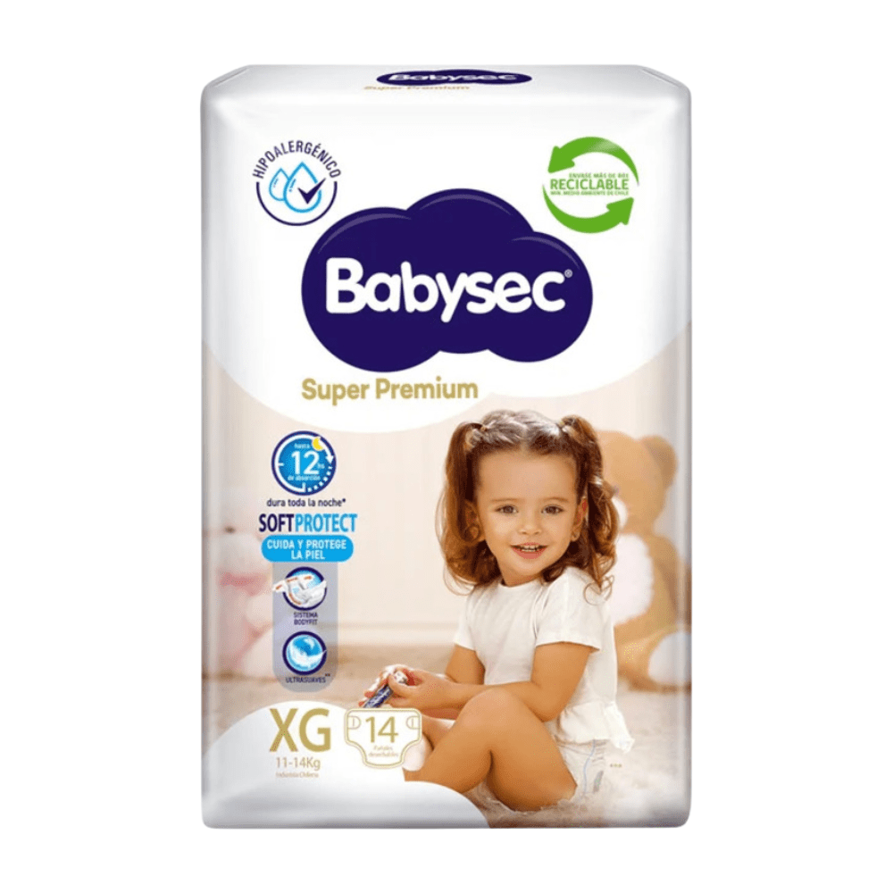 PAÑAL BABYSEC SUPER PRE XG 14 UND1