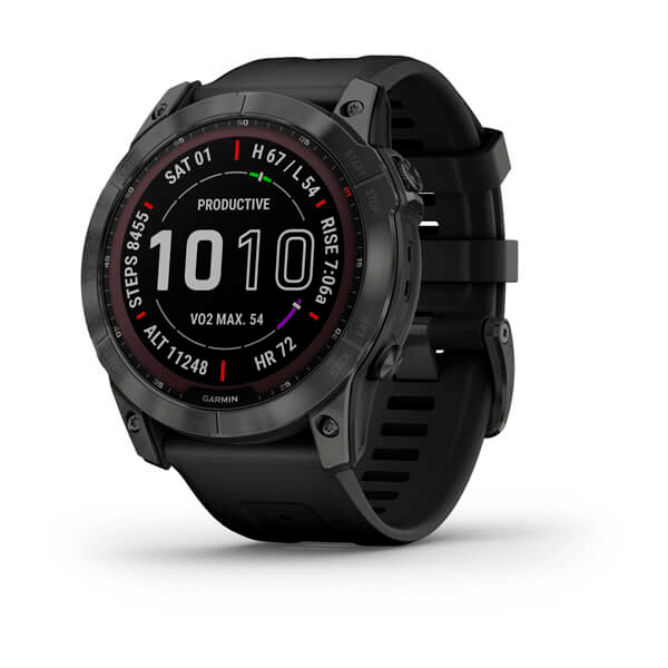 Garmin Fenix 7X Zafiro Solar / Gris Carbon - DLC Titanio (Correa Sport Carbon)1