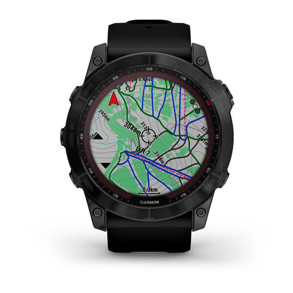 Garmin Fenix 7X Zafiro Solar / Negro - DLC Titanio (Correa Sport Negro)2