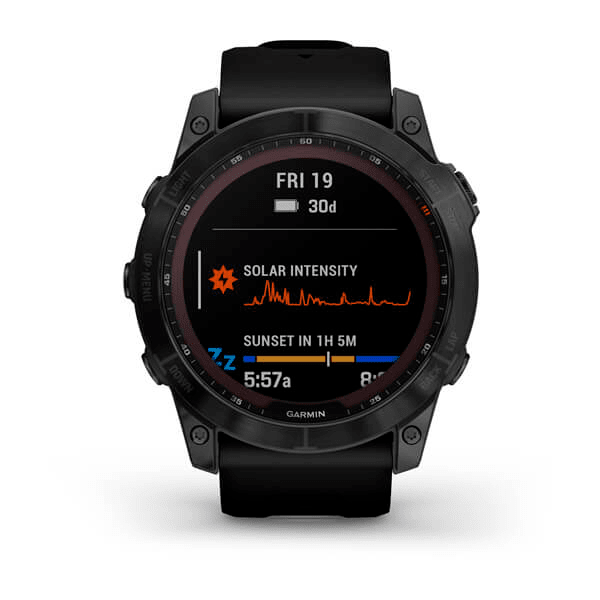 Garmin Fenix 7X Zafiro Solar / Negro - DLC Titanio (Correa Sport Negro)4