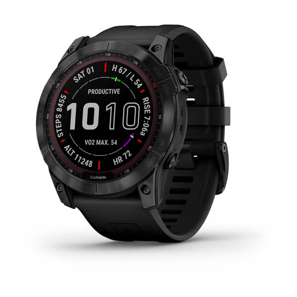 Garmin Fenix 7X Zafiro Solar / Negro - DLC Titanio (Correa Sport Negro)1