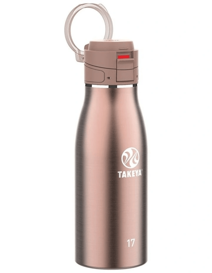 Takeya Traveler 17 oz  Flip Lock Bottle Rose Gold2