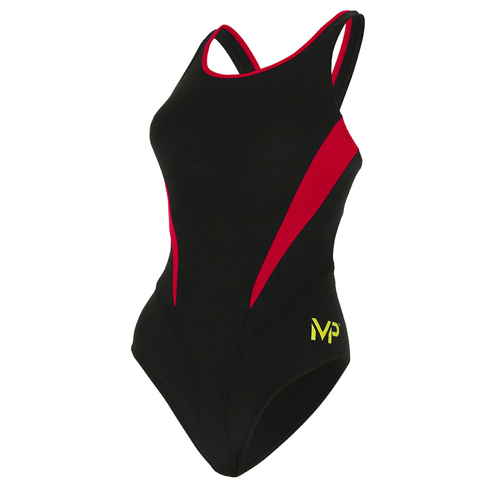 Phelps Ropa de Baño Mujer Comp Back Splice / Negro - Rojo2
