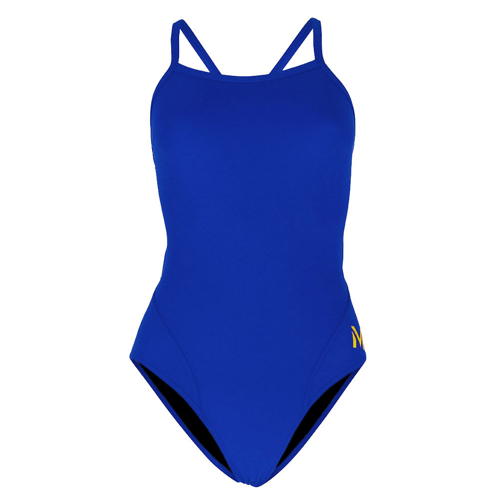 Phelps Traje de Natación Mujer Mid Back Solid / Azul3