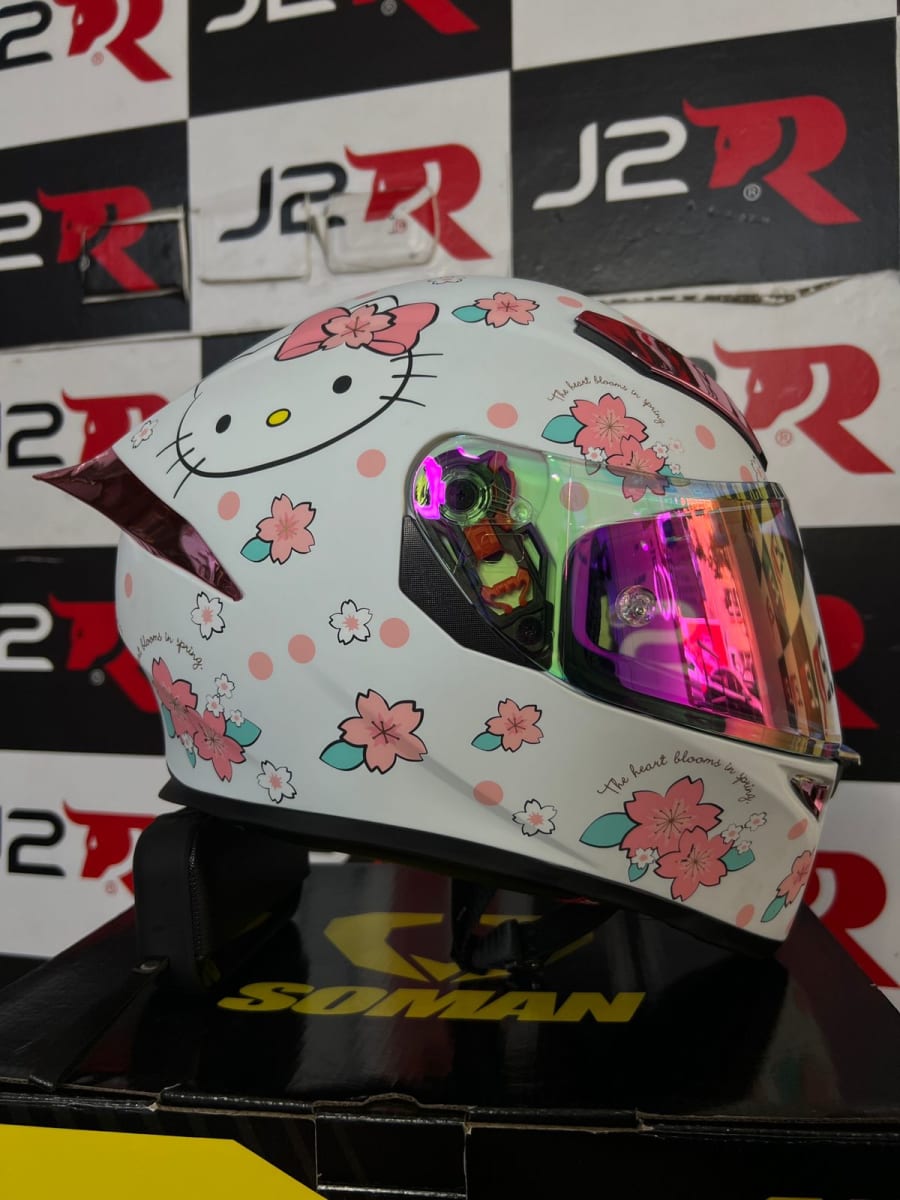 CASCO INTEGRAL BIHR HELLO KITTY MATE J2 RACING