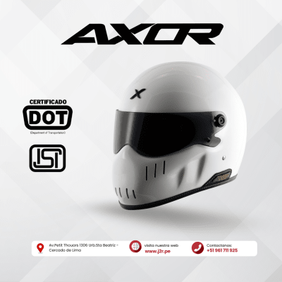 CASCO INTEGRAL AXOR ROGUE BLANCO BRILLO