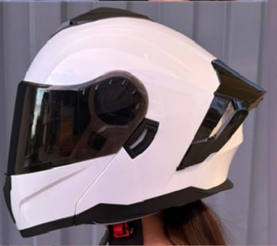 CASCO ABATIBLE LOGAN W3 BLANCO C/ LED