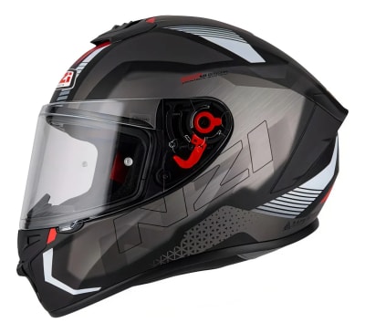 CASCO INTEGRAL NZI TRENDY METAL BLACK ANTRACITA ROJO BRILLO