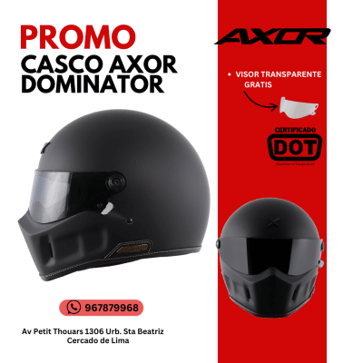 CASCO INTEGRAL AXOR DOMINATOR NEGRO MATE