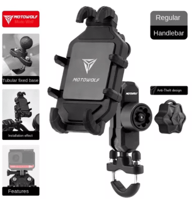 PORTACELULAR MOTOWOLF 8 AGARRES SIN CARGA