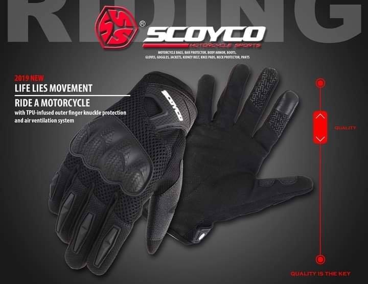 GUANTES SCOYCO MC58-2 NEGRO REFORZADO3