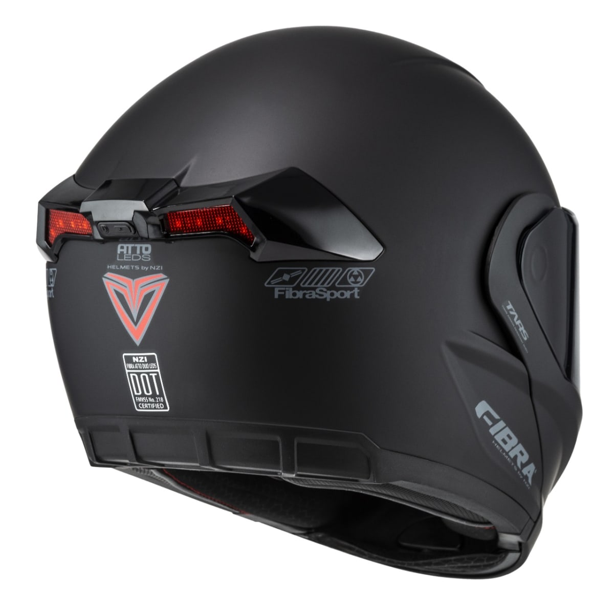 CASCO ABATIBLE FIBRA ATTO DUO C/LEDS NEGRO MATE3