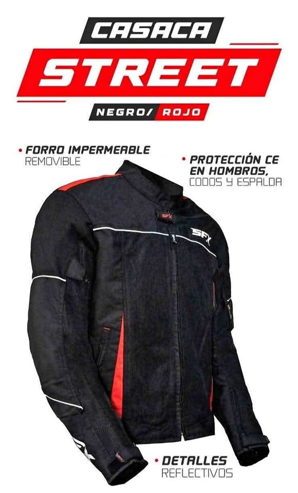 CASACA SFX STREET HOMBRE NEGRO / ROJO1