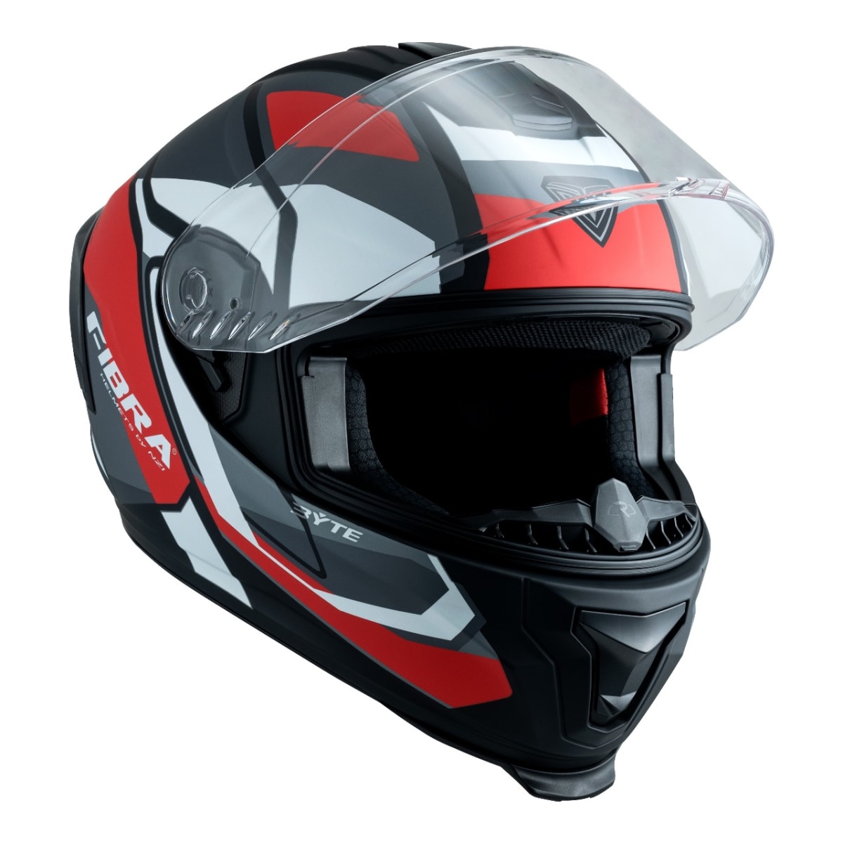 CASCO INTEGRAL FIBRA BYTE STREAM PLIEGER NEGRO Y ANTRACITA Y ROJO MATE4
