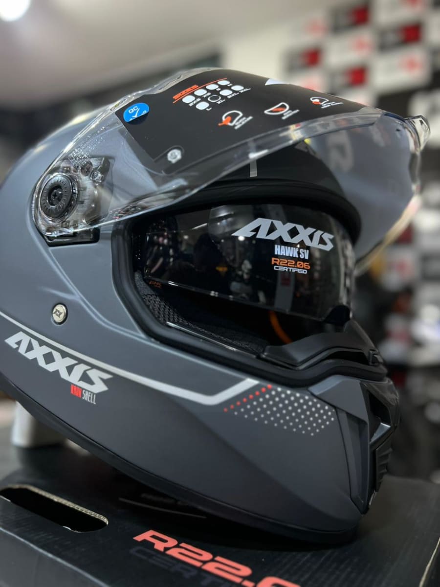 CASCO INTEGRAL AXXIS FF122 HAWK SV SOLID A2 TITANIO MATE8