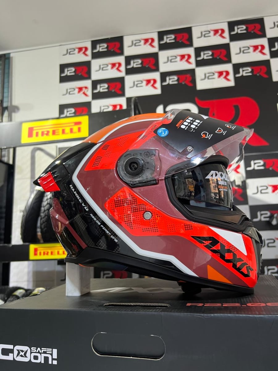 CASCO INTEGRAL AXXIS FF122 HAWK SV EVO FIRST ONE C5 ROJO BRILLANTE8