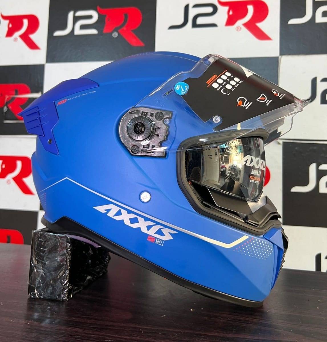 CASCO INTEGRAL AXXIS HAWK SV AZUL MATE2
