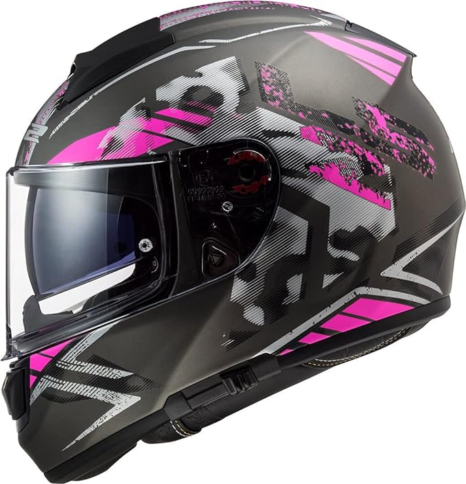 CASCO INTEGRAL LS2 FF397 VECTOR IT2 STENCIL TITANEO PURPURA MATE6
