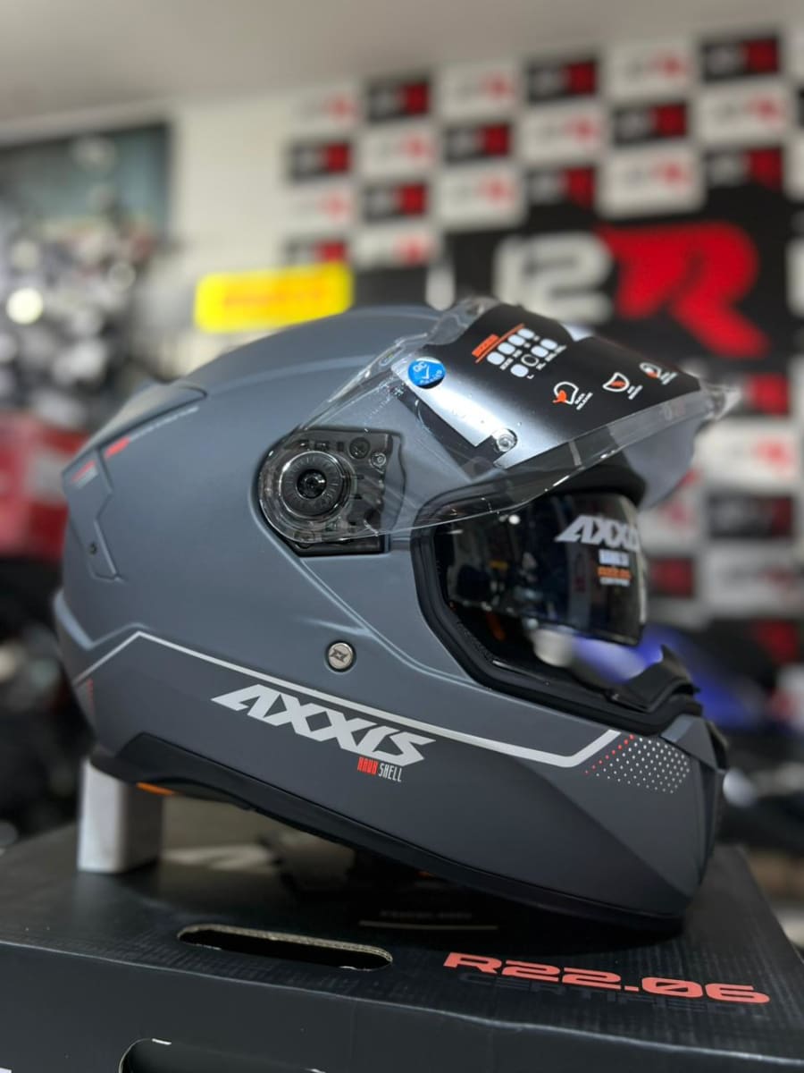 CASCO INTEGRAL AXXIS FF122 HAWK SV SOLID A2 TITANIO MATE6