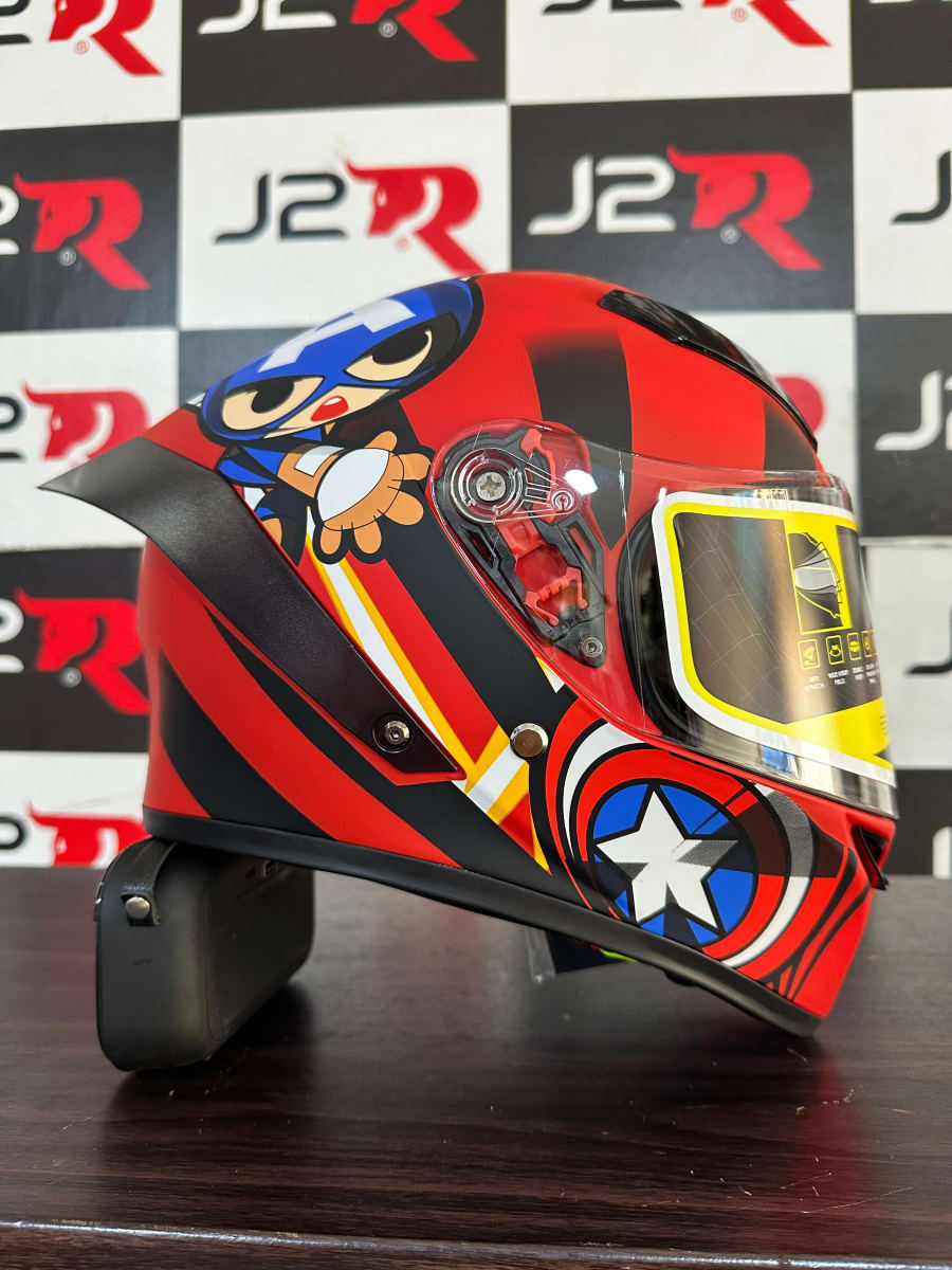 CASCO INTEGRAL SOMAN KIDS CAPITAN AMERICA ROJO1