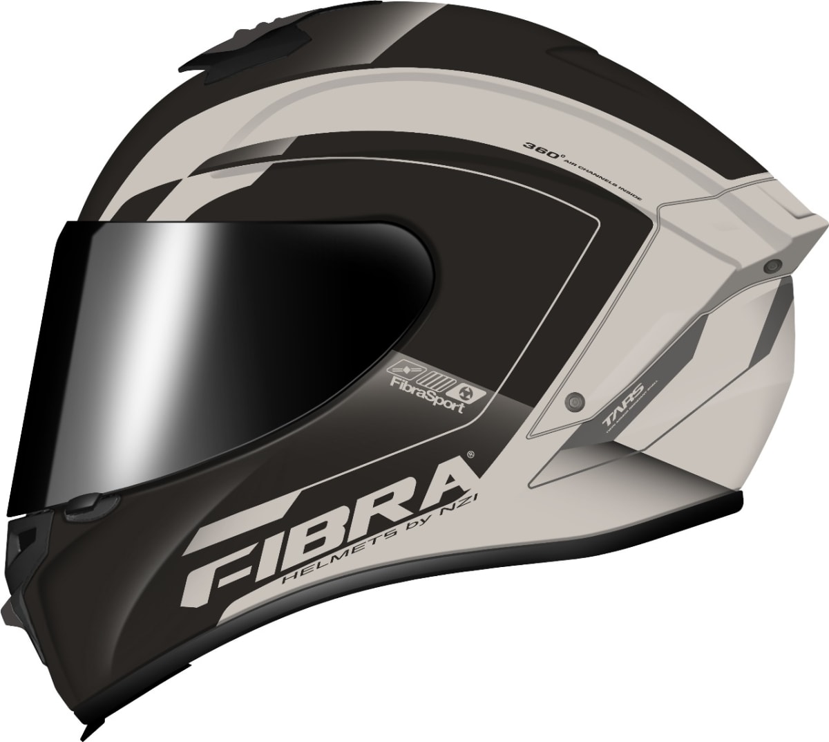 CASCO INTEGRAL FIBRA GIGA 2 STREAM ELEGANCE ARENA Y NEGRO MATE2