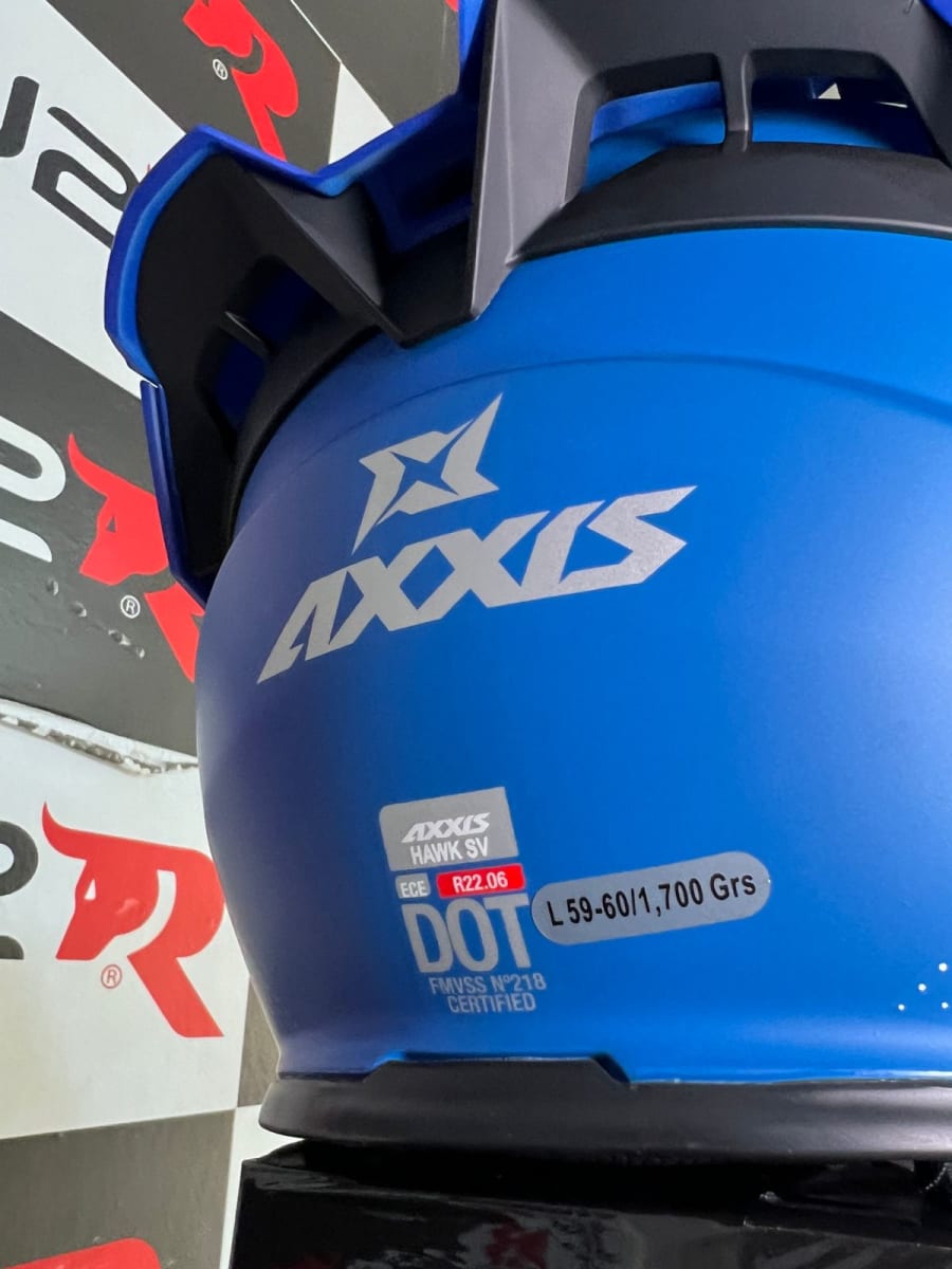 CASCO INTEGRAL AXXIS HAWK SV AZUL MATE5