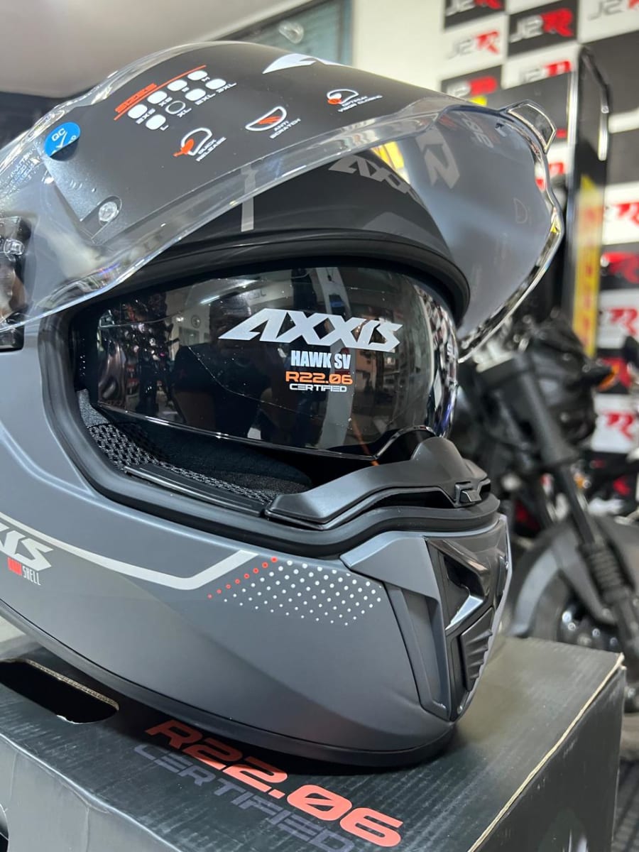 CASCO INTEGRAL AXXIS FF122 HAWK SV SOLID A2 TITANIO MATE7