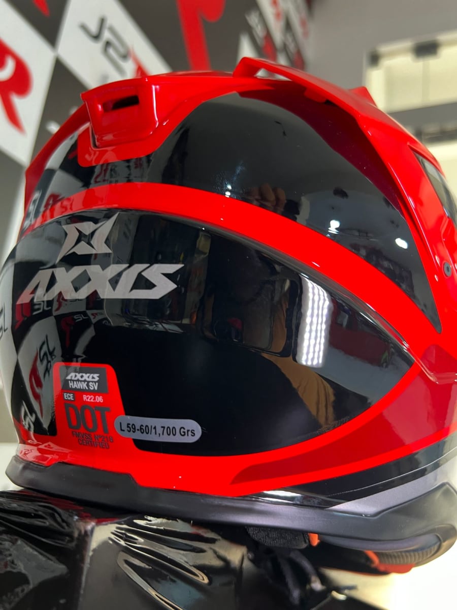 CASCO INTEGRAL AXXIS HAWK SV JUDGE B5 ROJO FLUOR3