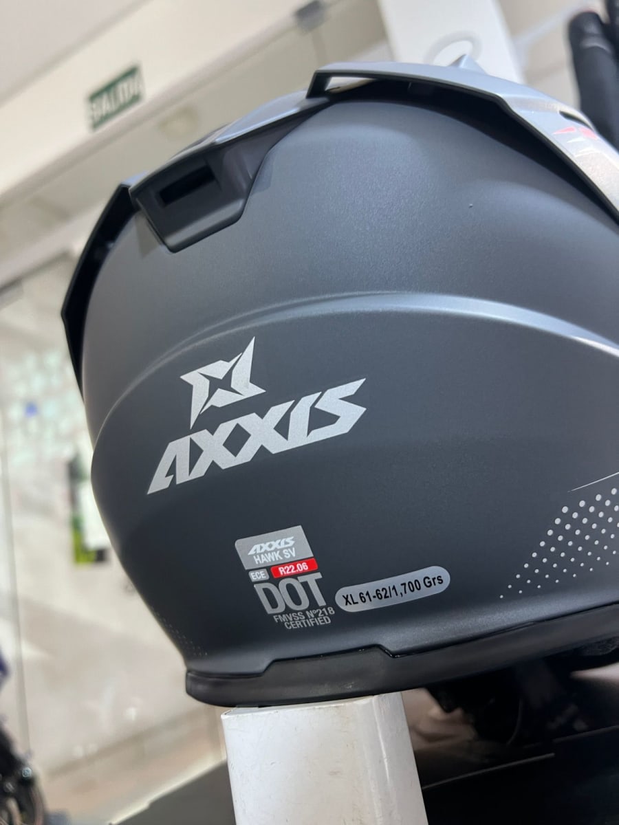 CASCO INTEGRAL AXXIS FF122 HAWK SV SOLID A2 TITANIO MATE9