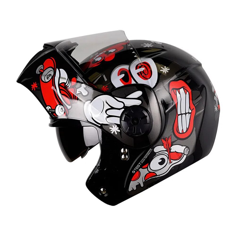 CASCO ABATIBLE ICH PIZZA ROJO KIDS2
