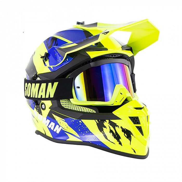 CASCO INTEGRAL CROSS SOMAN AMARILLO/AZUL2