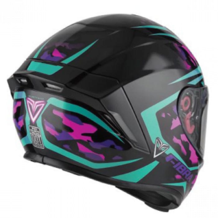 CASCO INTEGRAL FIBRA GIGA SEAL MILITAR FUCSIA/NEGRO/TURQUESA2