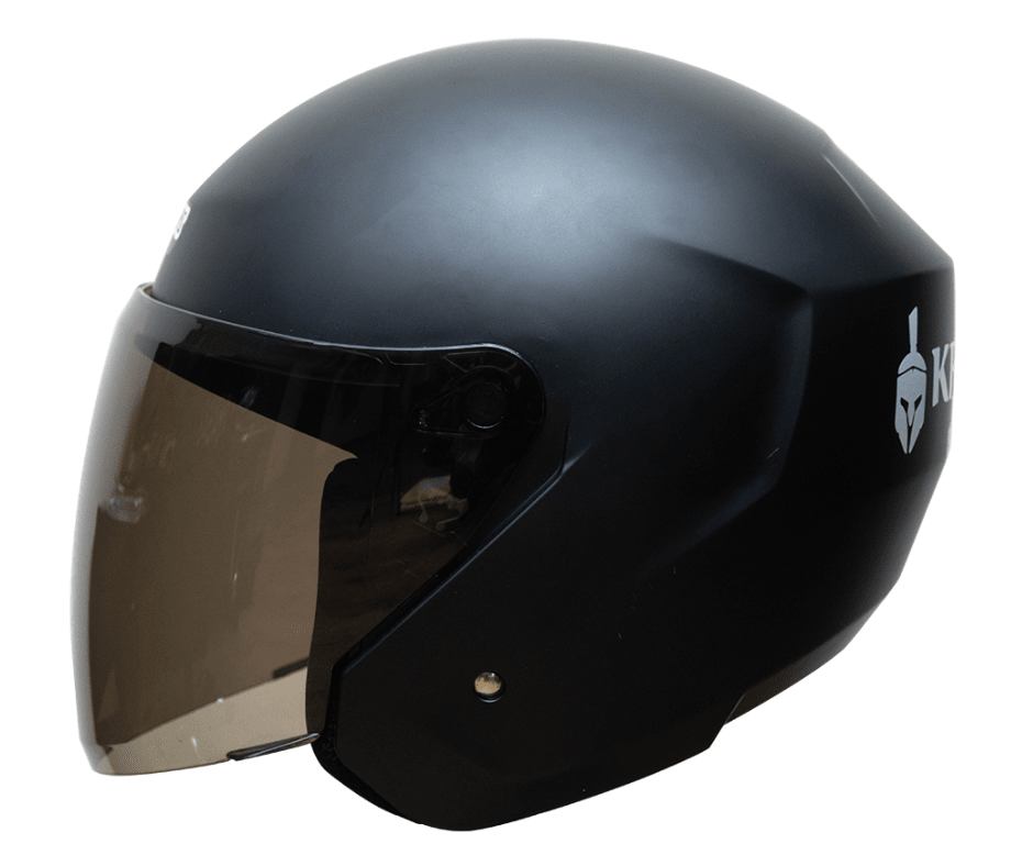 CASCO ABIERTO KRATOZ K10 NEGRO MATE VISOR TRANSPARENTE1