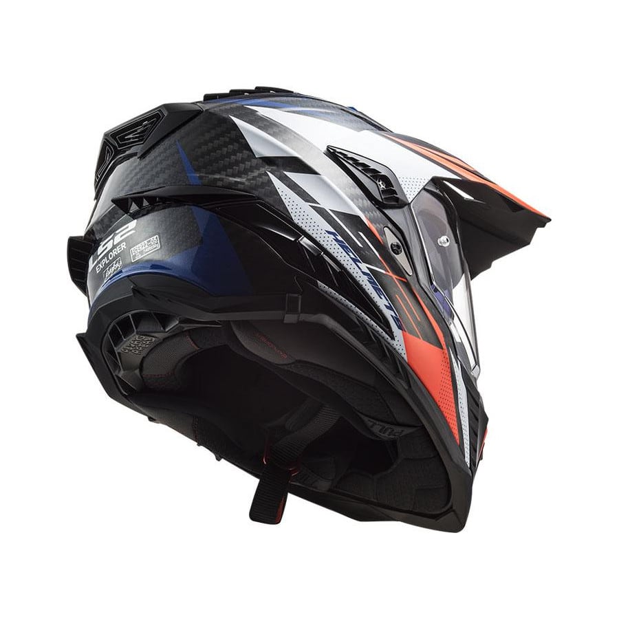CASCO INTEGRAL LS2 MX701 C EXPLORER FOCUS CARBONO NARANJA/AZUL/BLANCO4