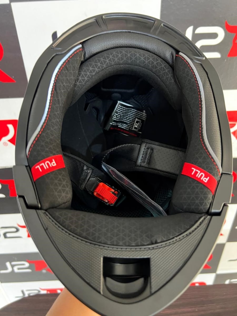 CASCO ABATIBLE REVO NEGRO MATE C/ LUZ LED VISOR ROJO8