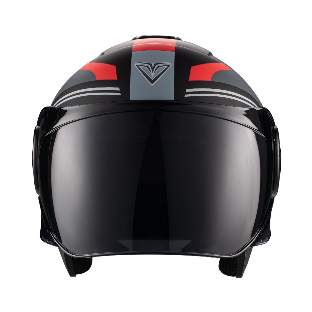 CASCO ABIERTO FIBRA ONE BIT STREAM THUNDER NEGRO Y ROJO MATE2