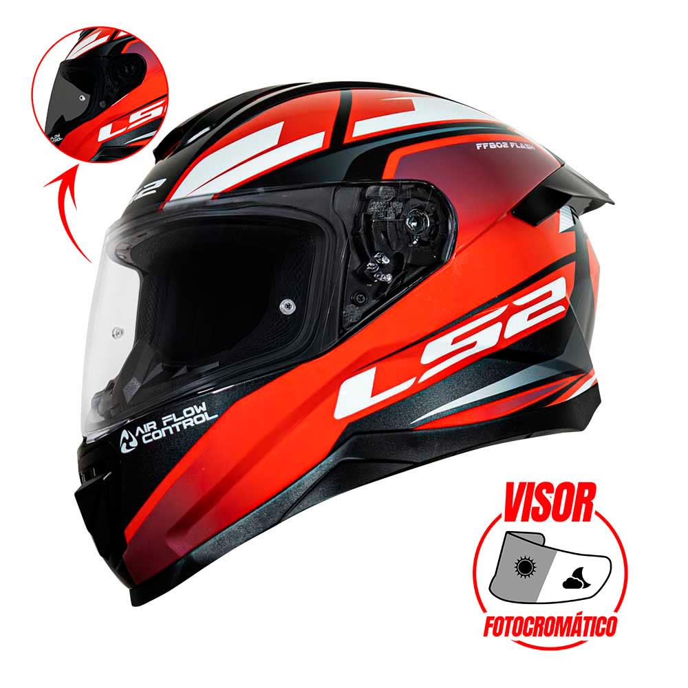 CASCO INTEGRAL LS2 FF802 IMPACT ROJO/BLANCO - VISOR FOTOCROMATICO2