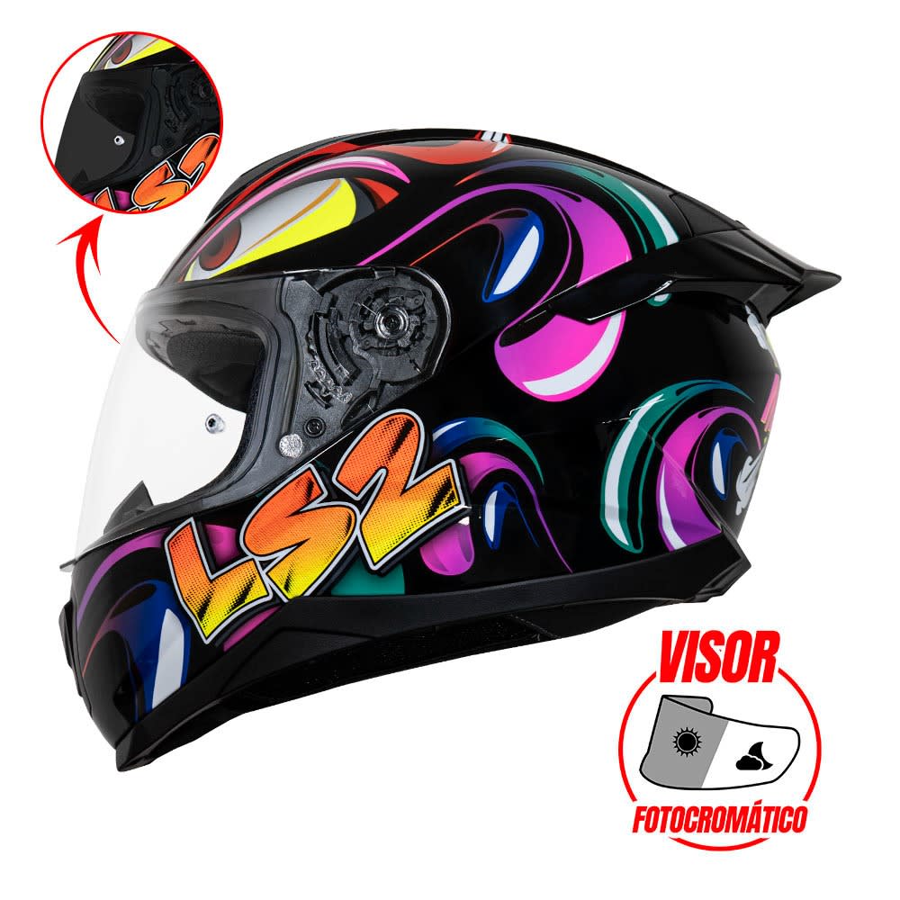 CASCO INTEGRAL LS2 FF802 MUTANT NEGRO VISOR FOTOCROMATICO1