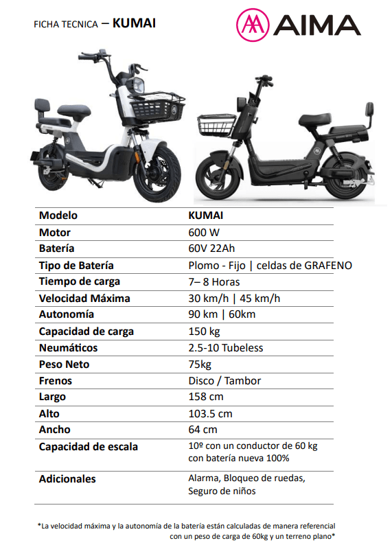 BICIMOTO ELECTRICA AIMA KUMAI21
