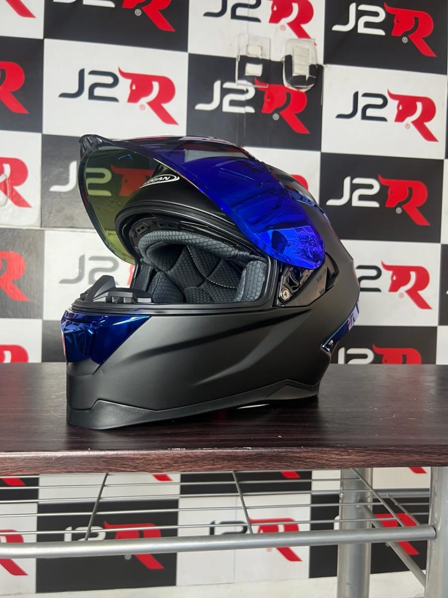 CASCO INTEGRAL LOGAN K1 SAFIRO AZUL / VISOR REVO3
