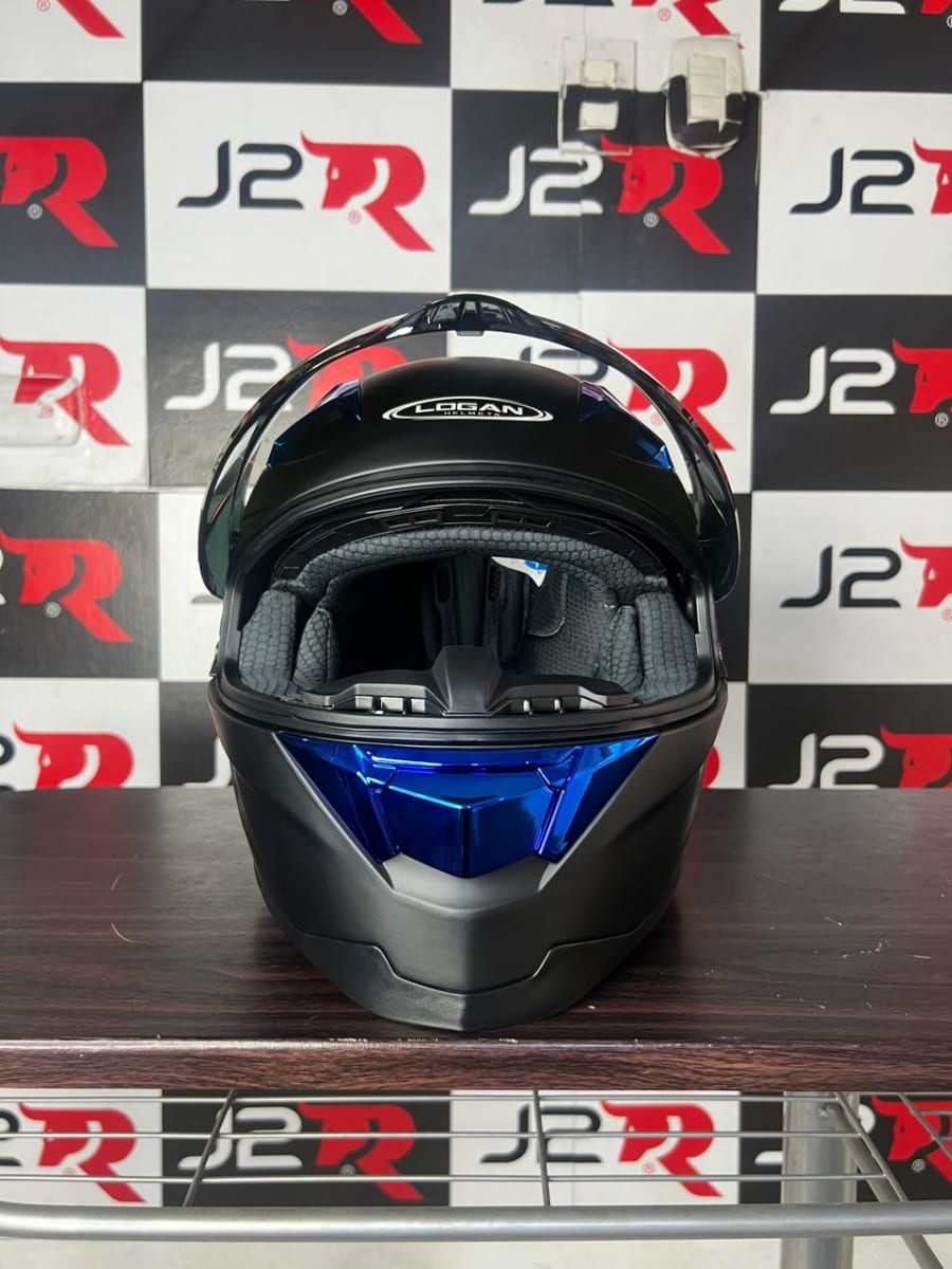 CASCO INTEGRAL LOGAN K1 SAFIRO AZUL / VISOR REVO2