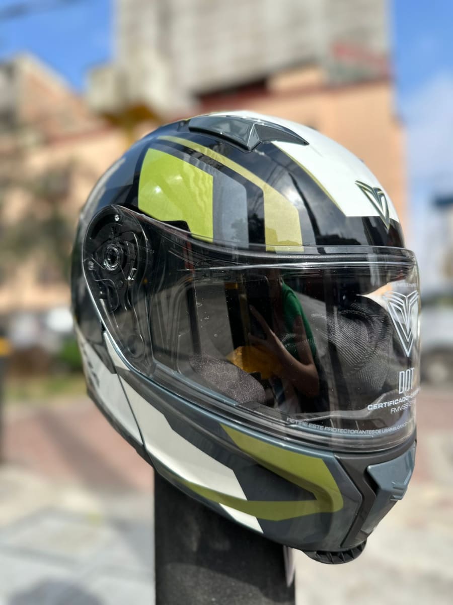 CASCO ABATIBLE FIBRA TERA DUO BRILLO CHROMA KENAU GREEN8