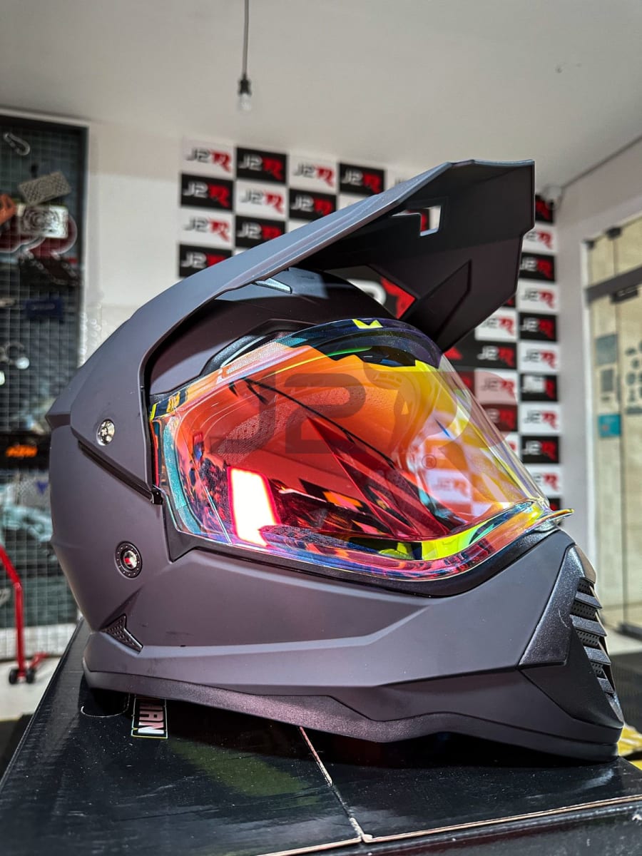 CASCO DOBLE PROPOSITO SOMAN NEGRO MATE V/ DORADO4