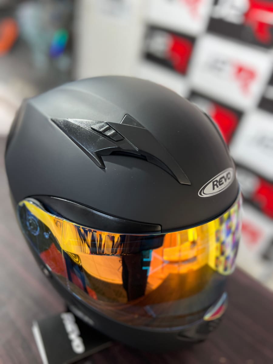 CASCO ABATIBLE REVO R5 NEGRO MATE VISOR ROJO D/N3