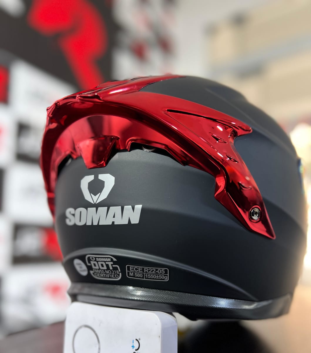 CASCO INTEGRAL SOMAN RAPTOR NEGRO MATE SAFIRO ROJO2