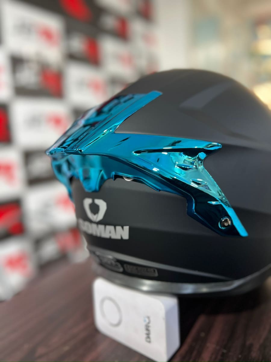 CASCO INTEGRAL SOMAN RAPTOR NEGRO MATE SAFIRO AZUL5